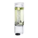 Cal-Mil Clear Square Glass Beverage Dispenser with Drip Tray and Ice Chamber - 1.5 Gallon Capacity