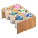 Cal-Mil Bamboo Six Compartment Cylinder Display Stand, 16 inch Width x 11 inch Depth x 6 inch Height