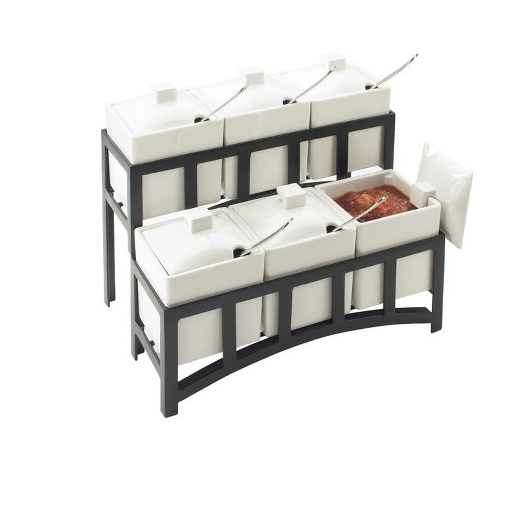 Cal-mil Black Mission 2 Tier Jar Display, 14 X 9 X 7 Inch