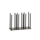 Cal-Mil Iron Black 3-Section Horizontal Ramekin and Lid Organizer, 8.125 x 3 x 6 inch