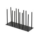 Cal-Mil Iron Black 3-Section Horizontal Ramekin and Lid Organizer, 10 x 3.5 x 6 inch