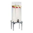 Cal-Mil 3 Gallon Acrylic Silver One By One Beverage Dispenser with Ice Chamber, 10.25 x 10.5 x 25.5 inch