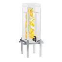 Cal-Mil 3 Gallon Acrylic Silver One By One Beverage Dispenser with Infusion Chamber, 10.25 x 10.5 x 25.5 inch
