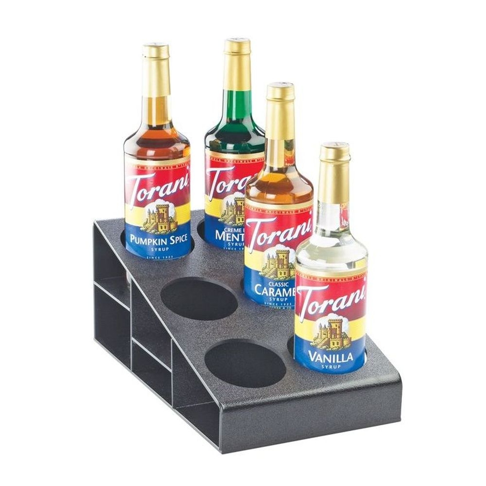 Cal-mil Black Classic Three Tier 6 Bottle Organizer, 8.5 X 14.75 X 6.25 Inch