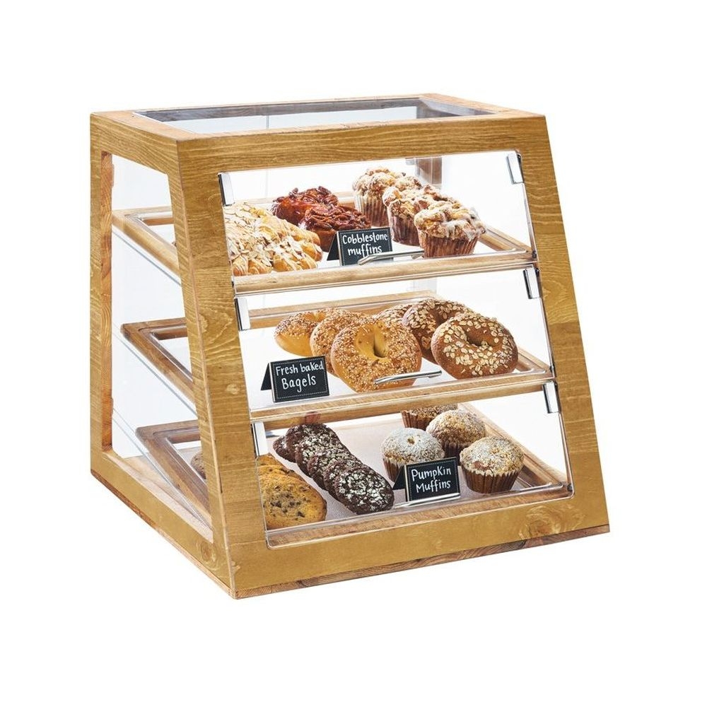 Cal-mil Madera Slanted Self Serve 3 Tier Bakery Display Case, 21 X 21.5 X 21.5 Inch