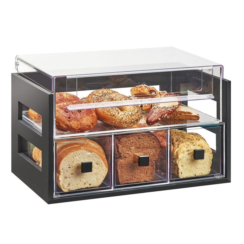 Cal-mil Midnight Bamboo 2 Tier Bread Display Case, 20.125 X 12.75 X 13.125 Inch