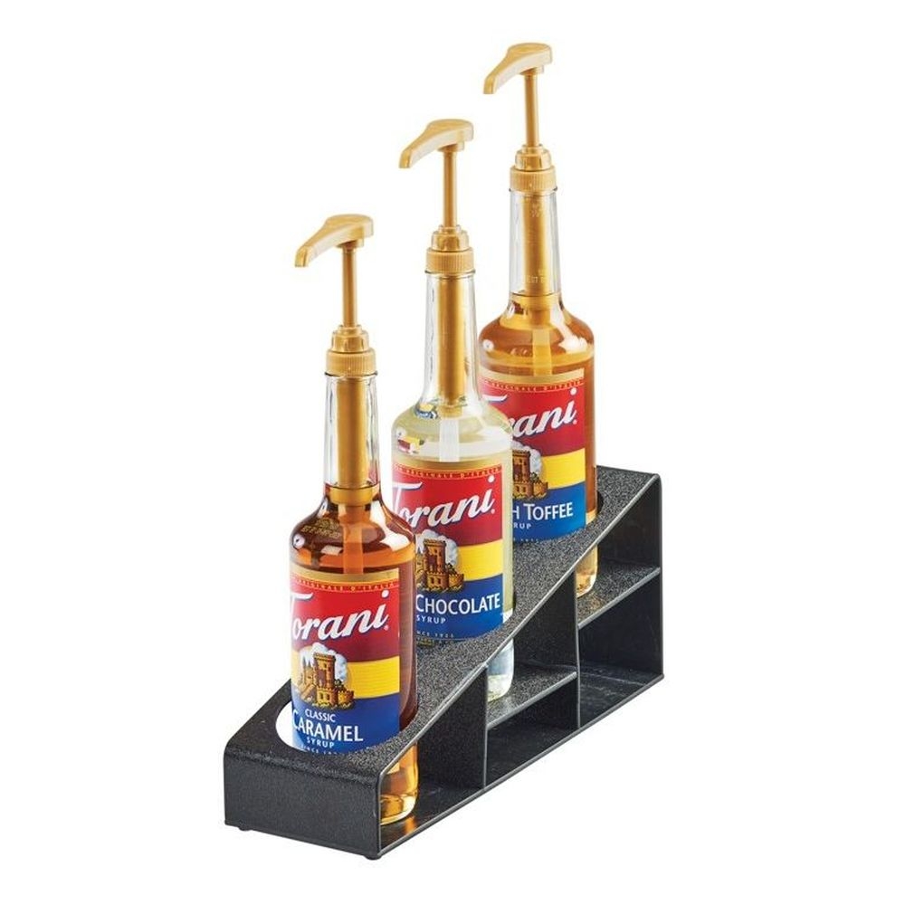 Cal-mil Black Abs Classic 3 Tier Syrup Bottle Organizer, 4.5 X 15 X 6.5 Inch