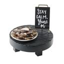 Cal-Mil Monterey Black Wood Round Riser, 12 inch Dia. X 4 inch Height