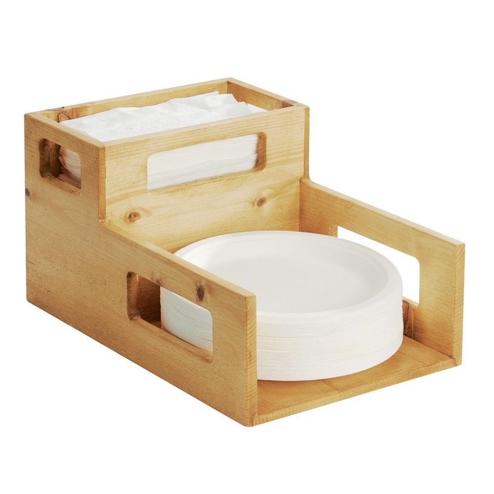 Cal-mil Madera Plate And Napkin Holder, 10.25 Inch Width X 15 Inch Depth X 8.25 Inch Height