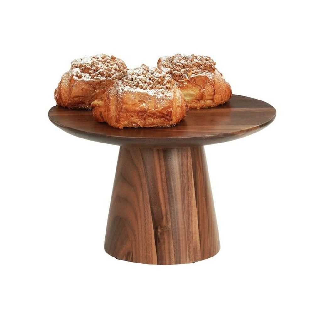 Cal-Mil Sydney Walnut Cake Pedestal, 12 inch Dia. x 7.5 inch Height
