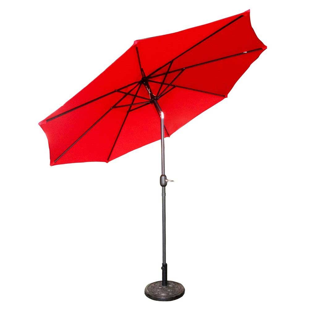 American Maid Aluminum Red Umbrella With Crank, 9 Feet -- 4 Per Case
