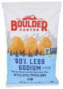 Boulder Canyon 60 Percent Reduced Sodium Kettle Style Potato Chips, 6.5 Ounce -- 12 per case