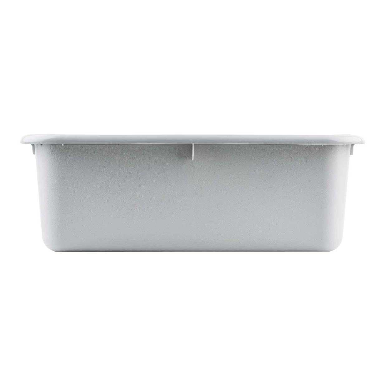 Tablecraft Gray High Density Polypropylene Tote Box, 21.5 x 15.75 x 7 inch -- 12 per case