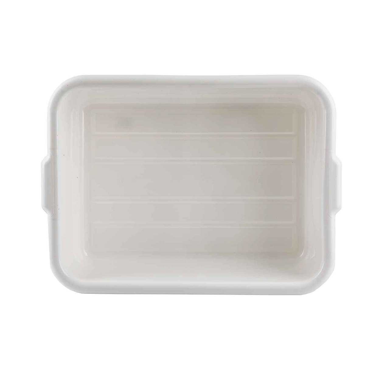 Tablecraft White High Density Polypropylene Tote Box, 21.5 x 15.75 x 7 inch -- 12 per case