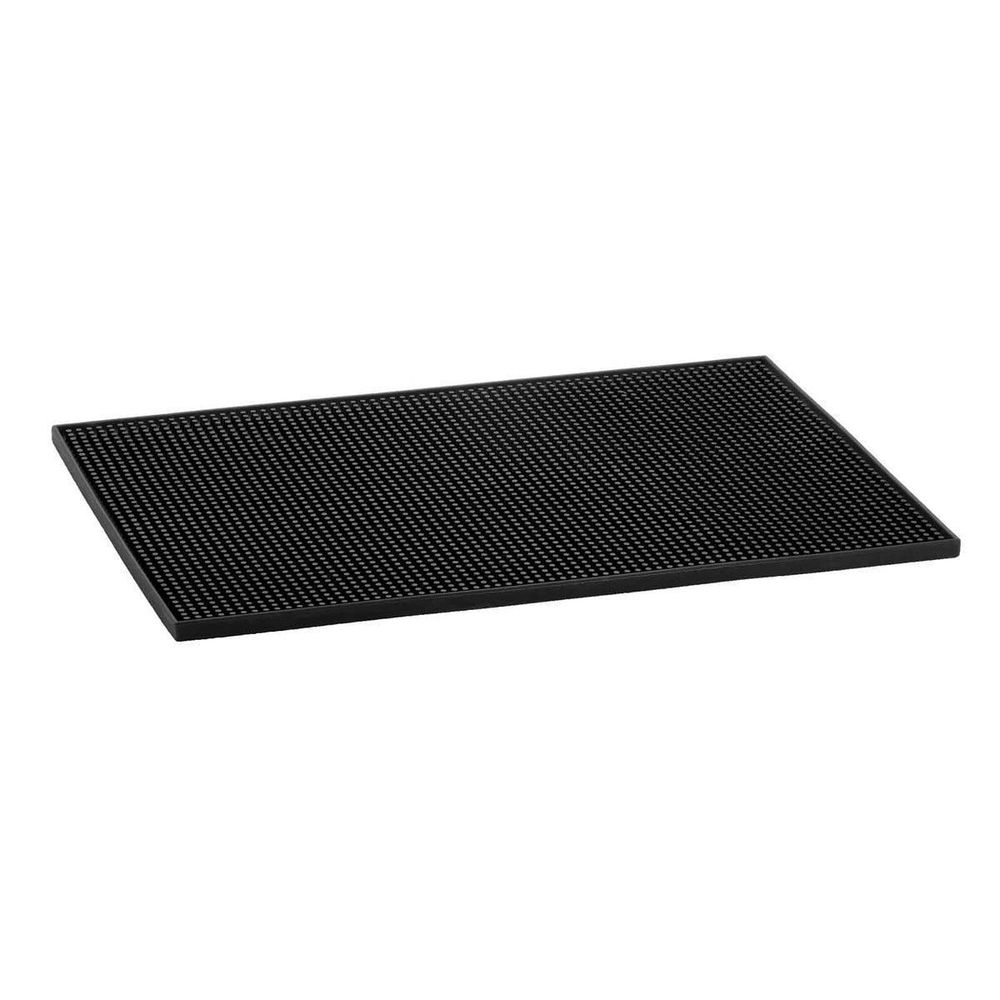 Tablecraft Black Rubber Bar Service Mat, 18 x 12 x 0.375 inch