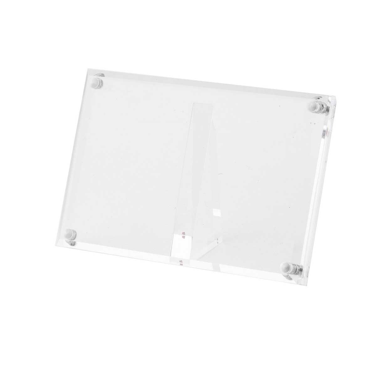 Tablecraft Rectangular Acrylic Magnetic Card Sign Holder, 4 X 1.25 X 2.5 Inch