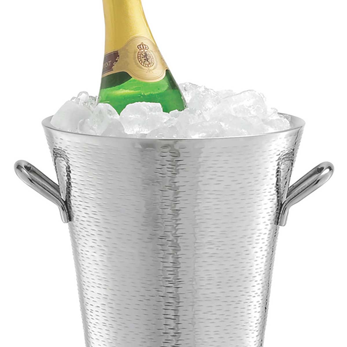 Tablecraft Remington Collection Stainless Steel Rice Pattern Double Wall Wine Cooler, 10.625 X 8.625 X 9.75 Inch