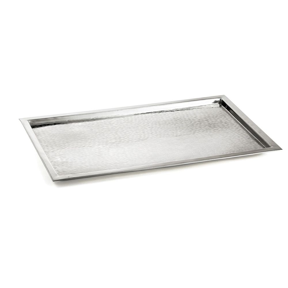 Tablecraft Remington Collection 18-8 Stainless Steel Rice Pattern Rectangular Tray, 23.25 x 15 x 1 inch