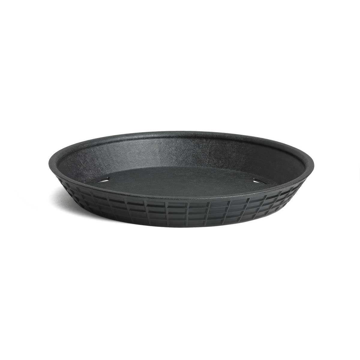 Tablecraft Black Polypropylene Round Platter, 9 x 9 x 1.25 inch -- 12 per case
