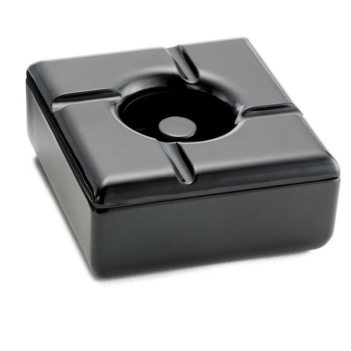 Tablecraft Black Melamine Two Piece Windproof Ashtray, 4.5 X 4.5 X 2 Inch -- 12 Per Case