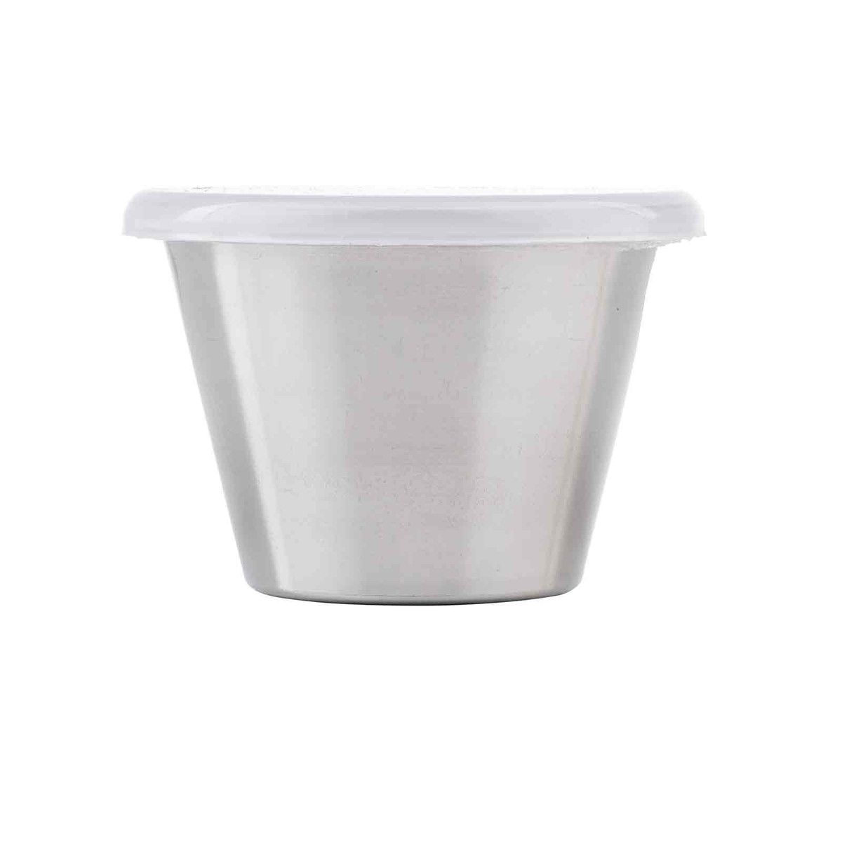 Tablecraft 200 Series Stainless Steel Tapered Round Ramekin With Plastic Clear Lid, 2.5 Ounce Capacity -- 36 Per Case