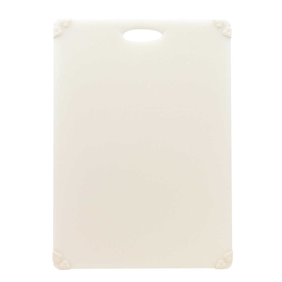 Tablecraft Grippy Polypropylene White Color Coded Cutting Board with TPE Grips, 24 x 18 x 0.625 inch