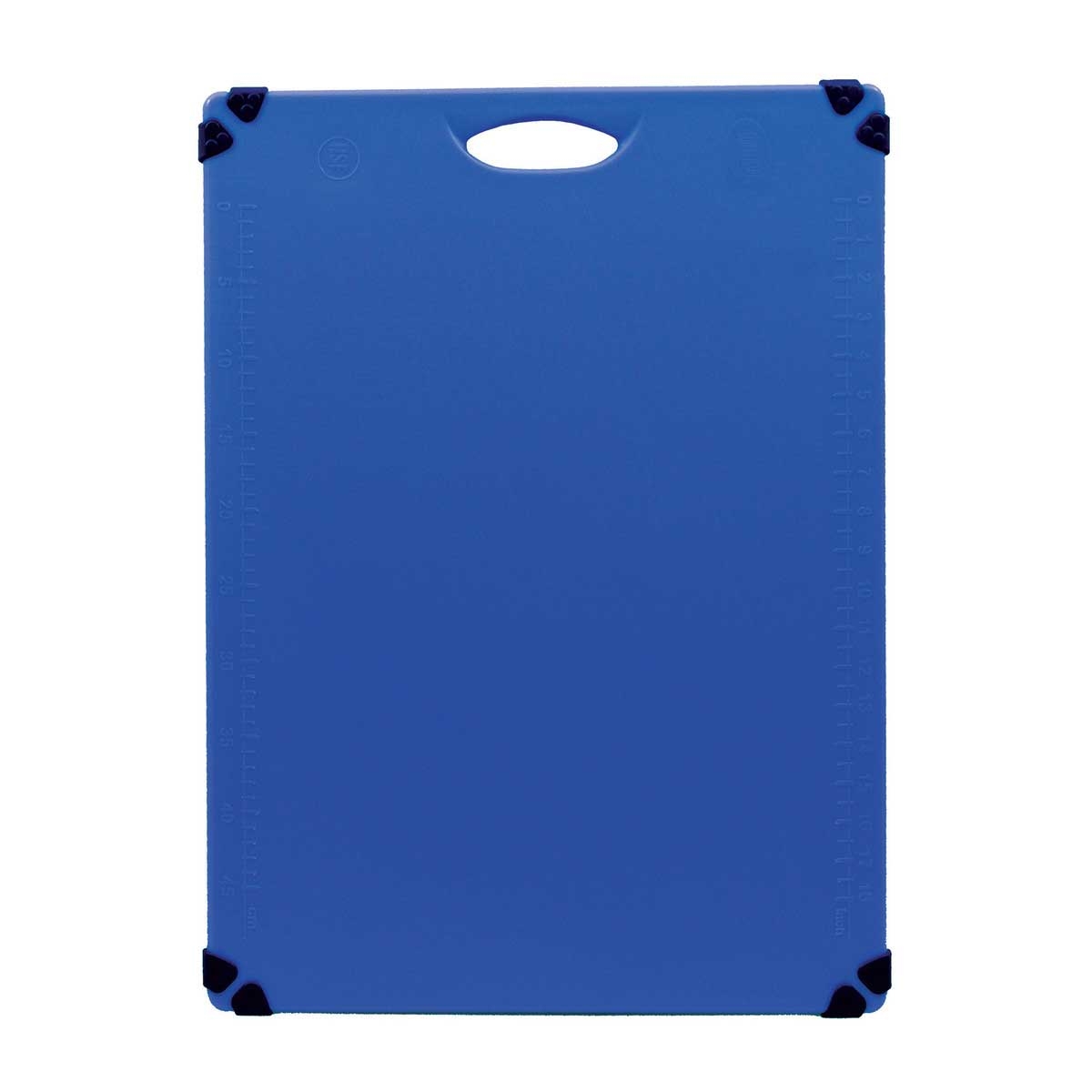 Tablecraft Grippy Polypropylene Blue Color Coded Cutting Board with TPE Grips, 24 x 18 x 0.625 inch