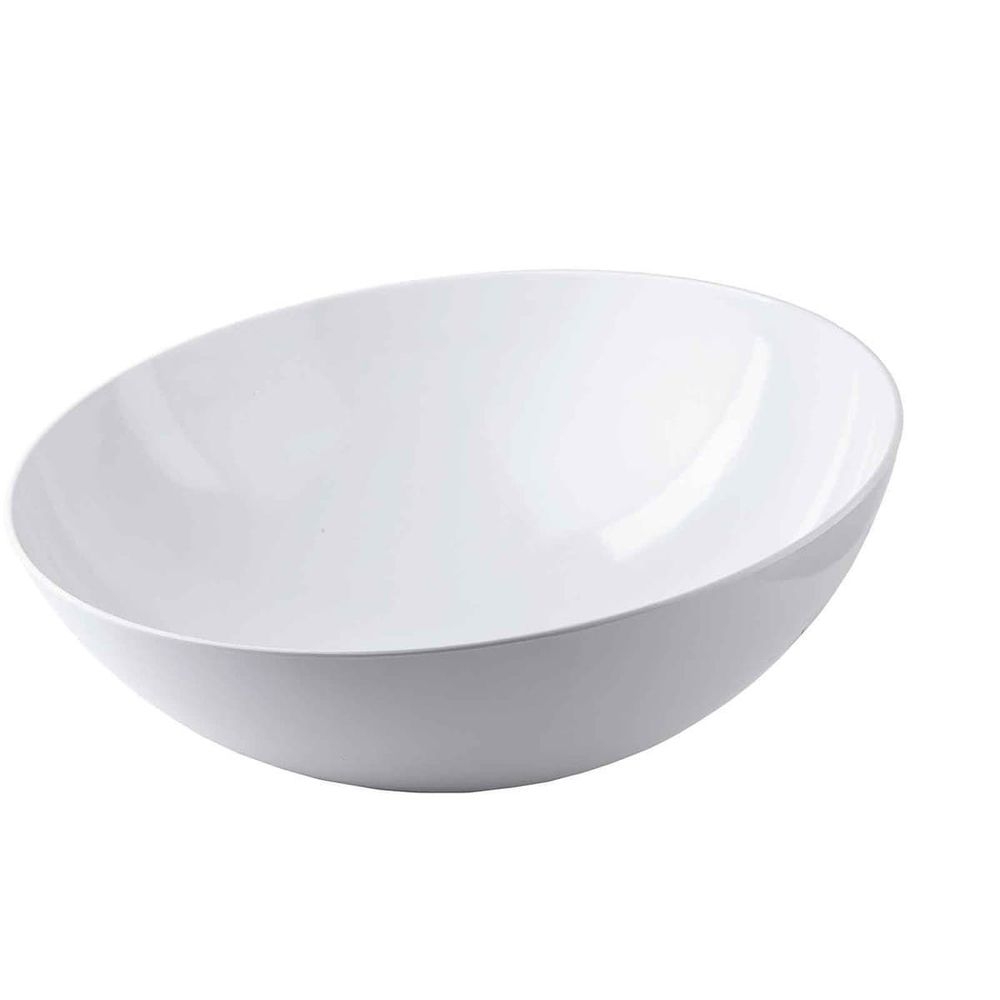 Tablecraft Sierra Grande Collection White Round Melamine Display Bowl, 20 Quart Capacity