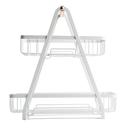 Tablecraft White Powder Coated Steel 2-Tier Basket Display, 11.75 x 7.25 x 12.25 inch