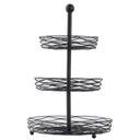 Tablecraft Artisan Collection Black Powder Coated Steel Round Three-Tiered Display Basket, 11.5 x 11.5 x 18 inch
