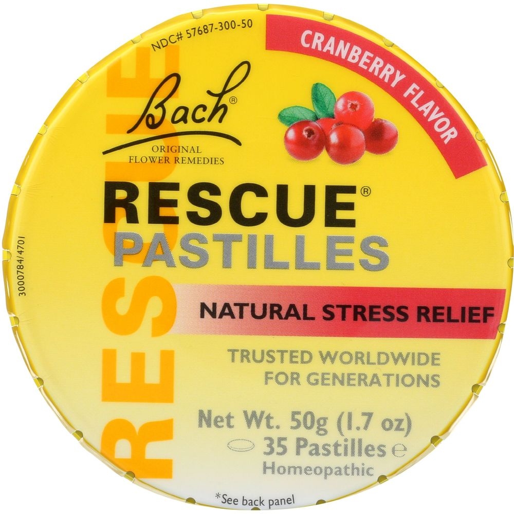 Nelson Bach Rescue Cranberry Flavor Stress Relief Pastilles, 50 Gram -- 12 Per Case