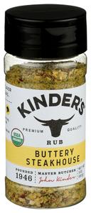 Kinders Organic Buttery Steakhouse Rub, 3 Ounce -- 8 per case