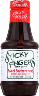 Sticky Fingers Smokehouse Sweet Southern Heat Barbecue Sauce, 18 Ounce -- 6 per case