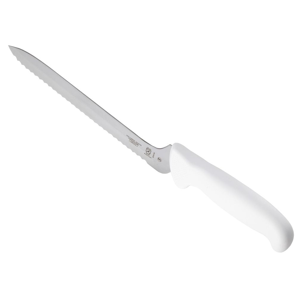 Mercer Culinary Ultimate White Wavy Edge Offset Bread Knife, 8 Inch