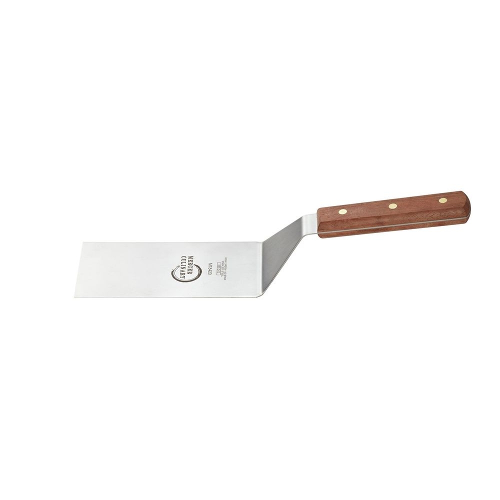 Mercer Culinary Praxis Brown Rosewood Handle Square Edge Turner, 6 X 3 Inch
