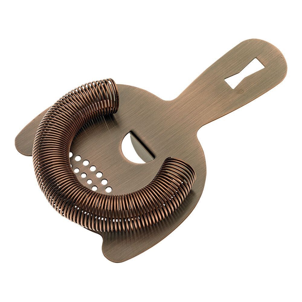 Barfly Antique Copper Heavy Duty Spring Bar Strainer, 6 Inch Overall Length