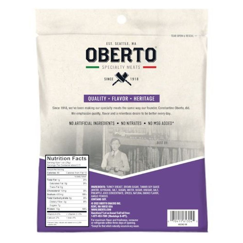Oberto Teriyaki Turkey Jerky, 2.7 Ounce -- 8 per case