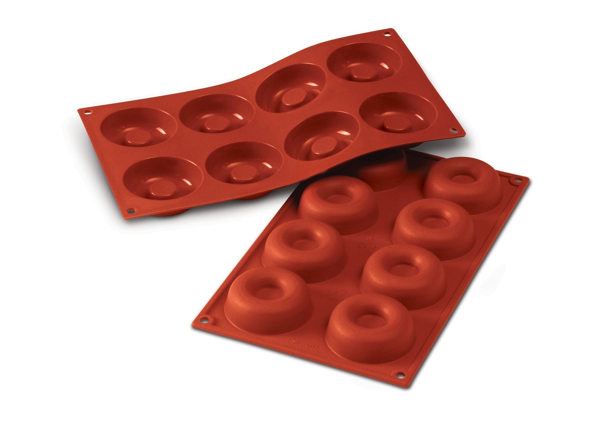 Silikomart Siliconflex Alimentary Silicone 8 Cavities Savarin Mold, 2.56 X 0.83 Inch Cavity