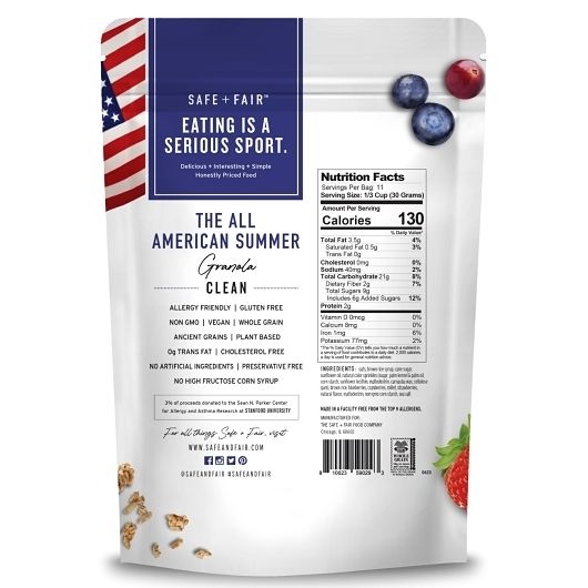 The Safe Plus Fair All American Granola, 12 Ounce -- 6 per case
