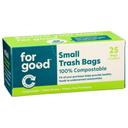 For Good Compostable 4 Gallon Capacity Small Trash Bag, 25 count -- 6 per case