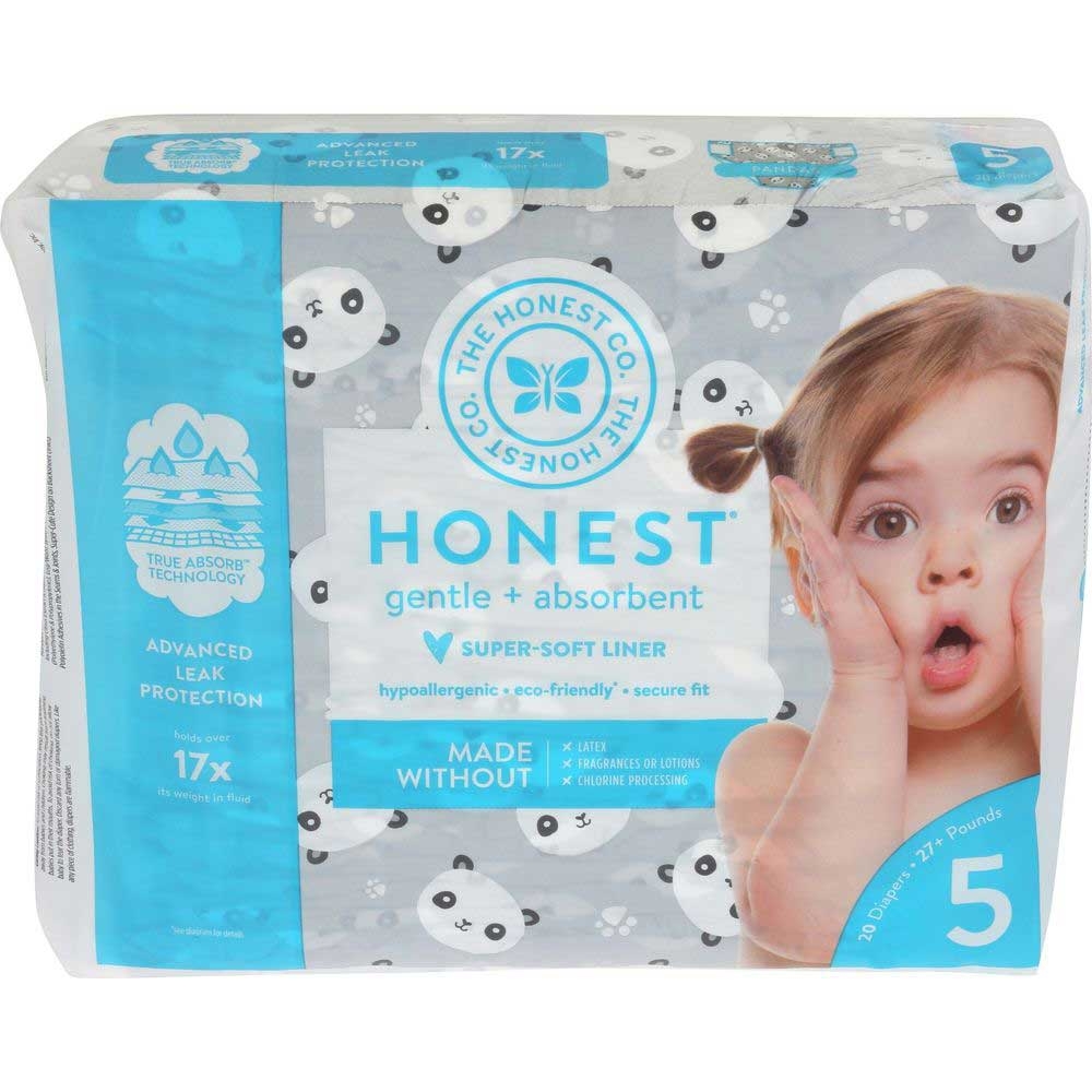 The Honest Company Pandas Size 5 Diapers, 20 Count