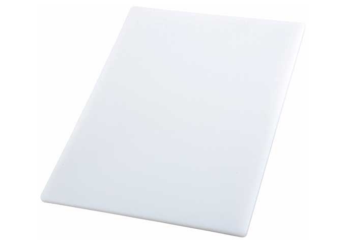 Winco Plastic White Rectangular Cutting Board, 15 x 20 x 1/2 inch.