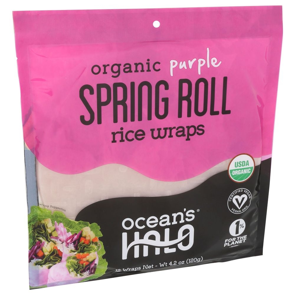 Oceans Halo Organic Purple Spring Roll Rice Wrap, 4.2 Ounce -- 12 per case