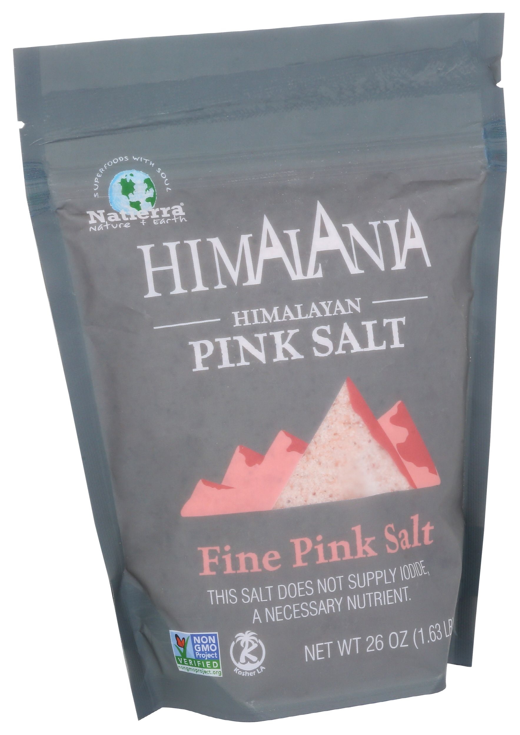 Natierra Himalania Fine Pink Salt, 26 Ounce Pouch -- 6 per case