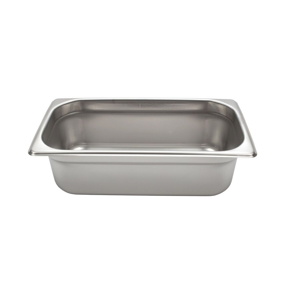 Winco Spjl-304 25 Gauge 18/8 Stainless Steel Third Size Anti-jam Steam Table Pan, 4 Inch Deep