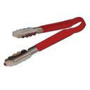 Winco UT-12HP-R Heavy-Duty Stainless Steel Utility Tong with Plastic Red Handle, 12 inch
