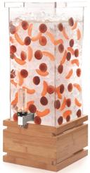 Rosseto Square Beverage Dispenser with Bamboo Base, 4 Gallon