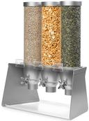 Rosseto EZ Serv 3 Container Grey Metal Tabletop Dispenser with Acrylic Tray, 20.5 x 10.5 x 25.13 inch