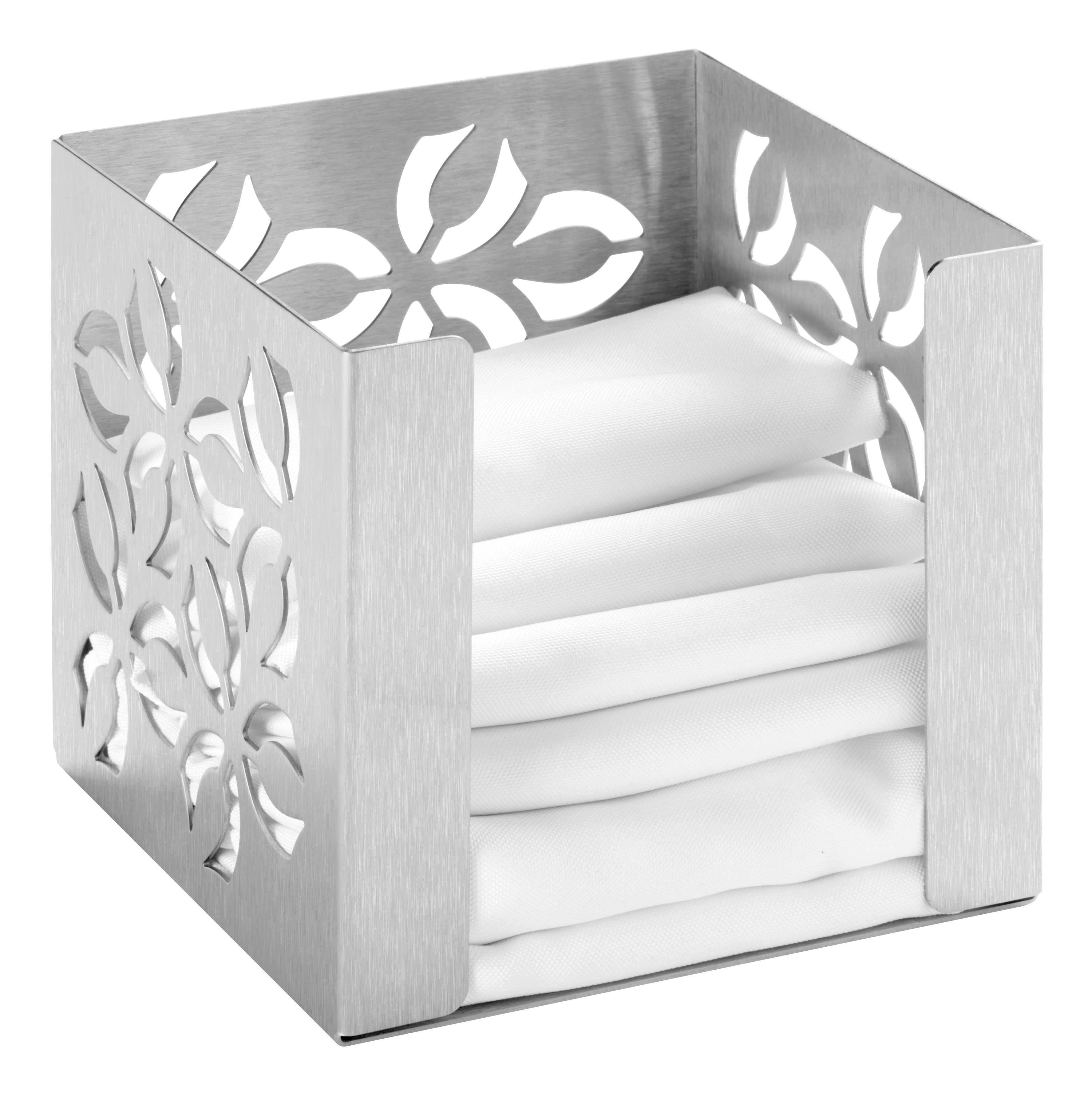 Rosseto Iris Square Stainless Steel Napkin Holder, 5.5 X 5.5 X 5.25 Inch