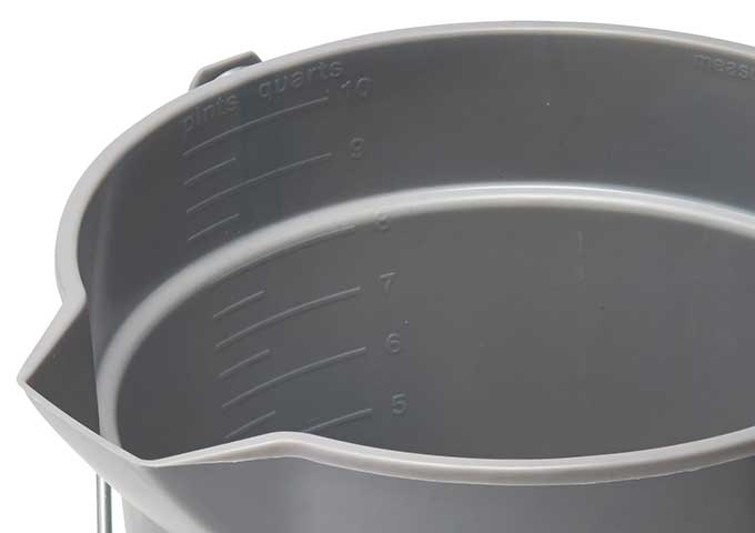 Winco Gray Polypropylene Utility Pail With Pour Spout And Molded Graduation, 10 Quart -- 12 Per Case
